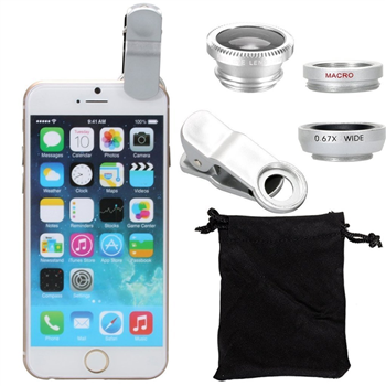 3 in 1 Universal Fish Eye & Macro Clip Camera Lens Kit for SmartPhone