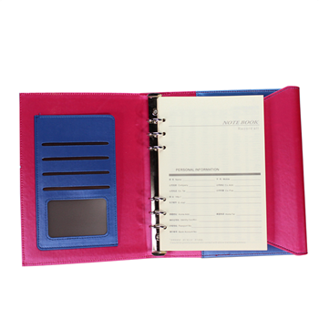 New leather notebook with card pocket