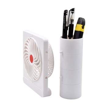 Rechargeable USB Mini desk Fan with pen holder