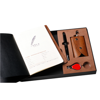 Leather notebook gift set
