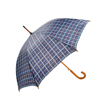Auto Open Umbrella with Wood Crook Handle