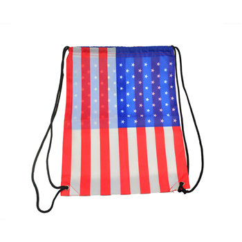 Flag Pattern Drawstring Bag