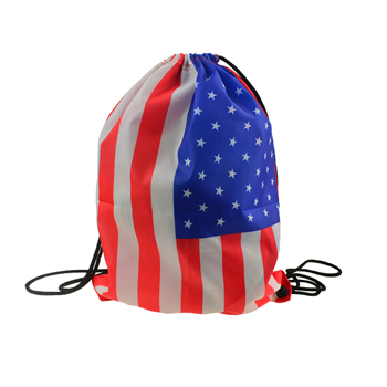 Flag Pattern Drawstring Bag