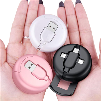 Multi-function Retractable 3 in 1 Charging Cable with phone holder