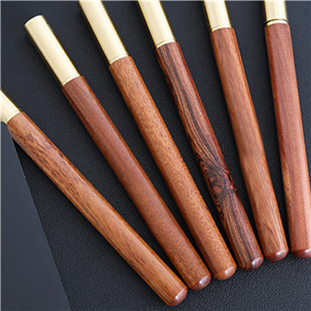 Wood Design Ballpen with Gold Cap