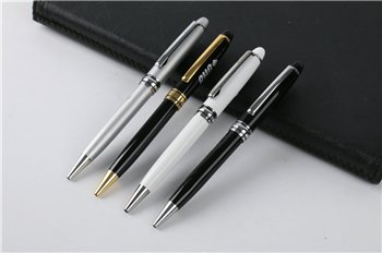 Metal look Ballpoint Pen with golden/silver clip