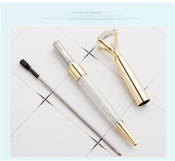 Metal Ballpoint Pen - Crystal Diamond Top