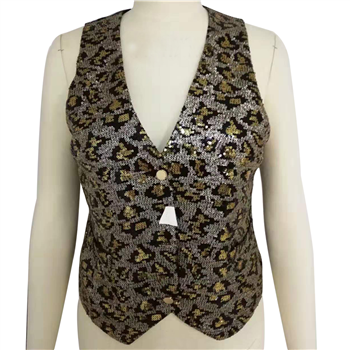 Custom Leopard Woven Front Vest