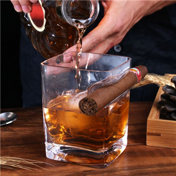 Handmade Square Glass Cigar Cup