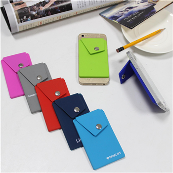 Silicone Phone Pocket With Button Stand