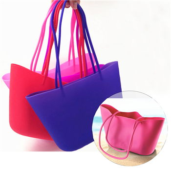 Women Candy Color Silicone Tote handbag