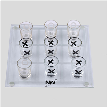 XO Tic-Tac-Toe With Wine Glass