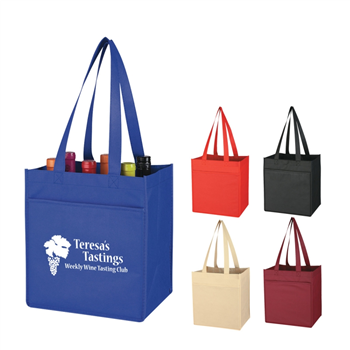 Non-Woven 6 Bottle Wine Tote Bag