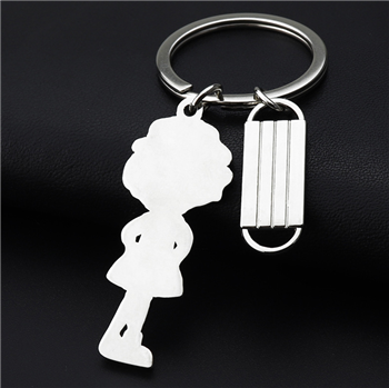 Nurse And Mask Shape Keychain