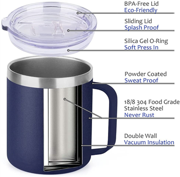 Vacuum Insulated Camping Mug with Lid