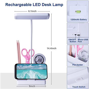 LED Desk Lamp with Pen/Phone Holder Function