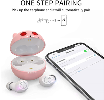 Cute Kittycat Cartoon Design in-Ear TWS Wireless Earset with Dual Micphone
