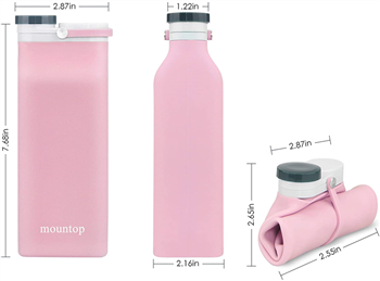  Portable Food Grade Silicone Foldable Travel Reusable Leak Proof Water Bottles
