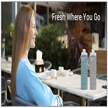  BPA Free Siliconce Leak-proof Reusable Travel Water Bottle 
