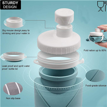  BPA Free Siliconce Leak-proof Reusable Travel Water Bottle 