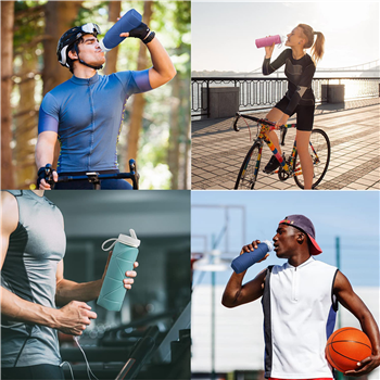  BPA Free Siliconce Leak-proof Reusable Travel Water Bottle 