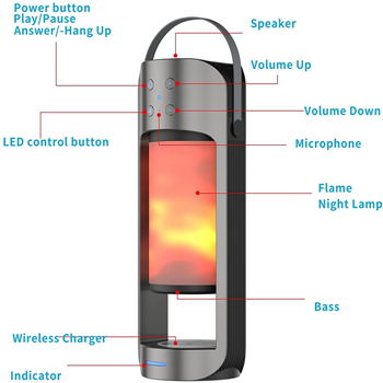  LED Flame Table Lamp with 10W Wireless Charger