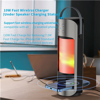  LED Flame Table Lamp with 10W Wireless Charger