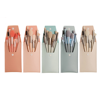 8pcs Mini Makeup Brush PU Case