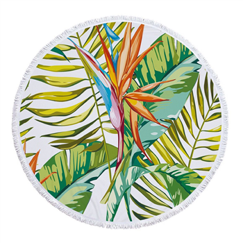 Round Microfiber Terry Beach Towel 