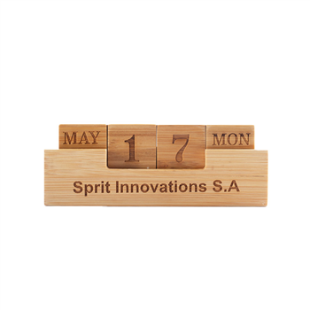 Wooden Cube Calendar Blocks with Stand