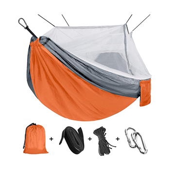 210T Nylon Portable Lightweight Outdoor Hammock with Mosquito Net