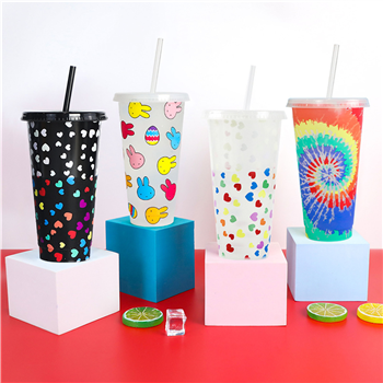 24oz Color Changing Cup with Straw
