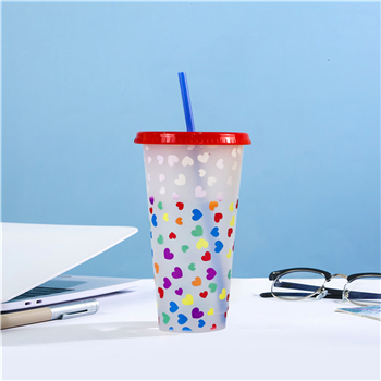 24oz Color Changing Cup with Straw