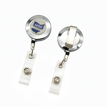 Silver Metal Retractable Badge Holder
