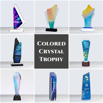 Colored Crystal Trophy