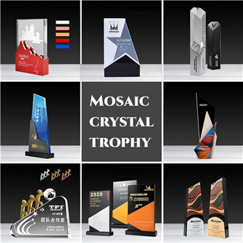 Multi-material Mosaic Crystal Trophy