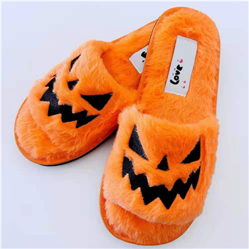 Plush Pumpkin Lantern Slippers