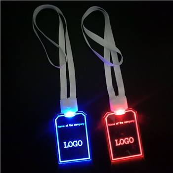 LED Badge Holder Necklace w/Lanyard