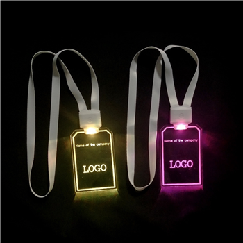 LED Badge Holder Necklace w/Lanyard
