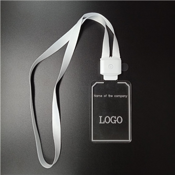 LED Badge Holder Necklace w/Lanyard