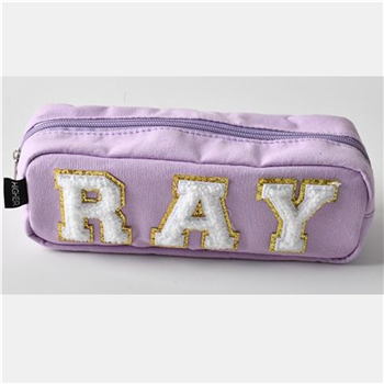 Rectangle Large Capacity Embroidery Patch Zipper Pencil Case