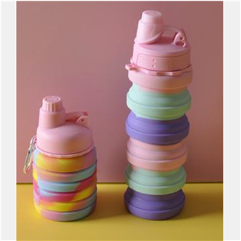 17oz Colorful Collapsible Food Grade Sport Portable Silicone Water Bottle