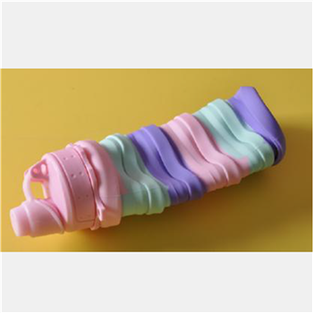 17oz Colorful Collapsible Food Grade Sport Portable Silicone Water Bottle
