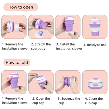 11 oz Silicone Collapsible Water Bottle