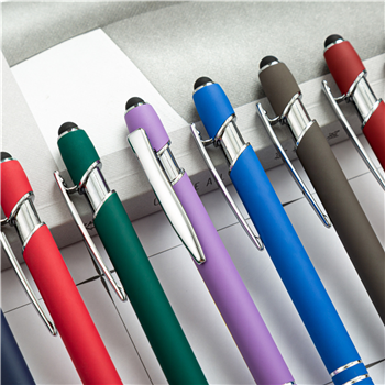 Soft-Touch Metal Pen w/ Stylus