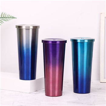 25 oz. Double Wall Gradient Mug w/ Straw