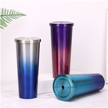 25 oz. Double Wall Gradient Mug w/ Straw