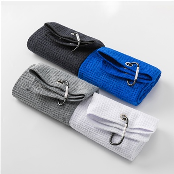 Waffle Pattern Golf Towel with Carabiner