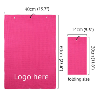 Waffle Pattern Golf Towel with Carabiner