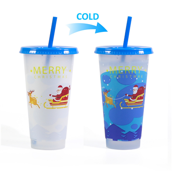 Christmas Color Changing Bottle With a Straw